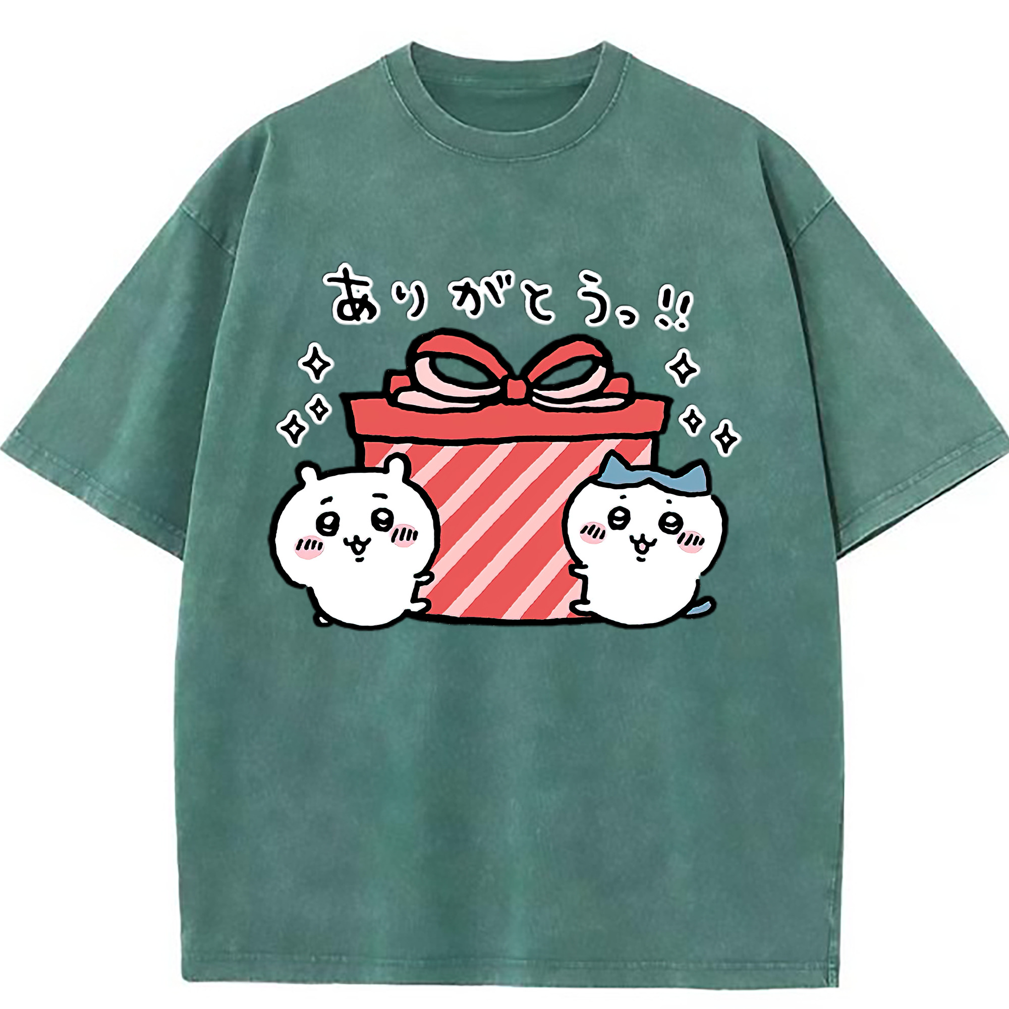 （画像用） ちいかわ ハチワレ Chii-kawa hachiware 綿100% ヴィンテージ風 半袖Tシャツ（フロントプリント）